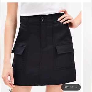 Loft Ann Taylor Black Cargo Skirt Sz 0